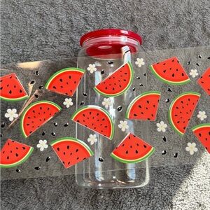 Floral watermelon print 16oz cup